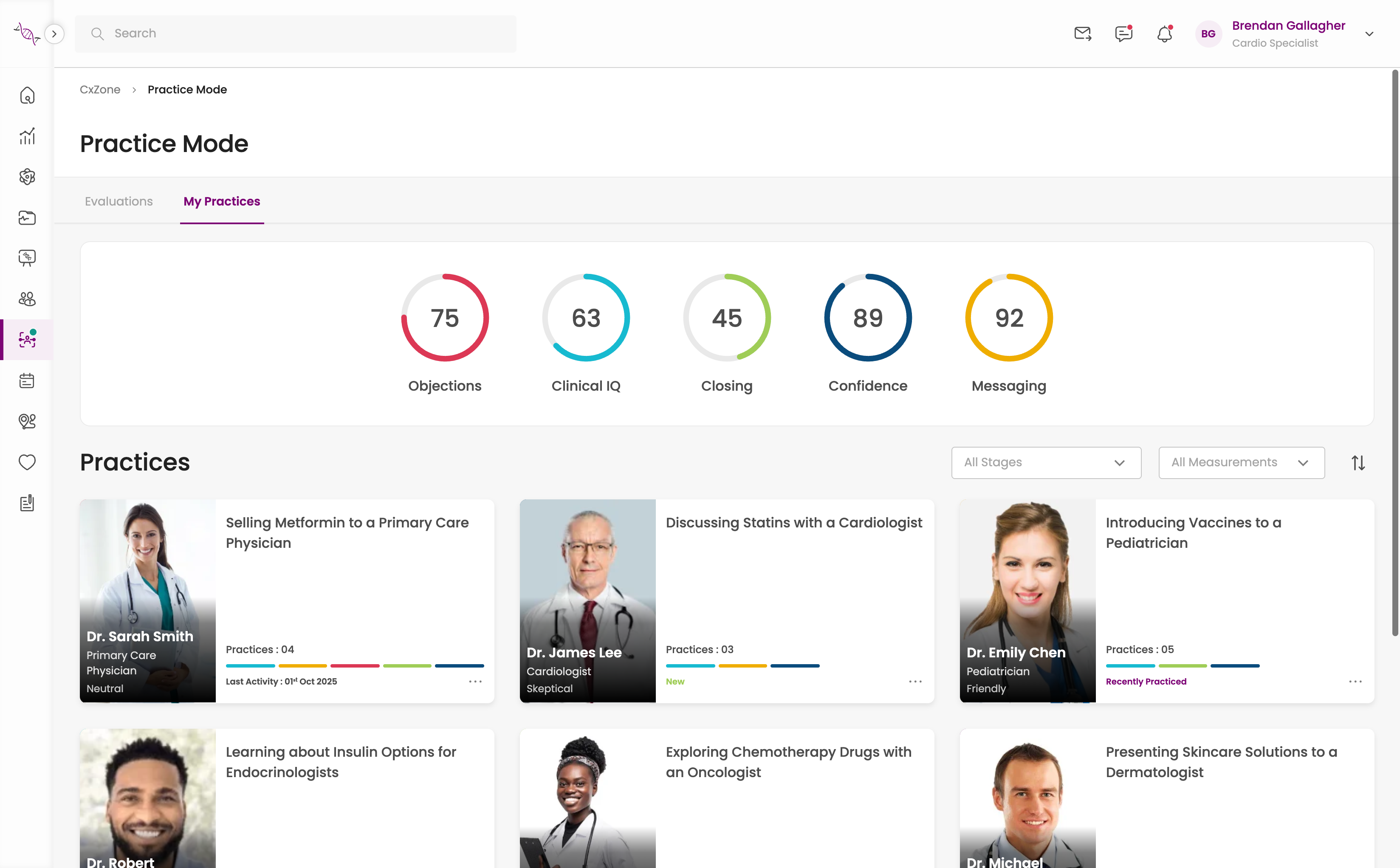 <b>The rep's side of the same data.</b> No leaderboard, no comparison against colleagues. The competition is with your own last run, which is the only version of this that survives contact with a sales culture.