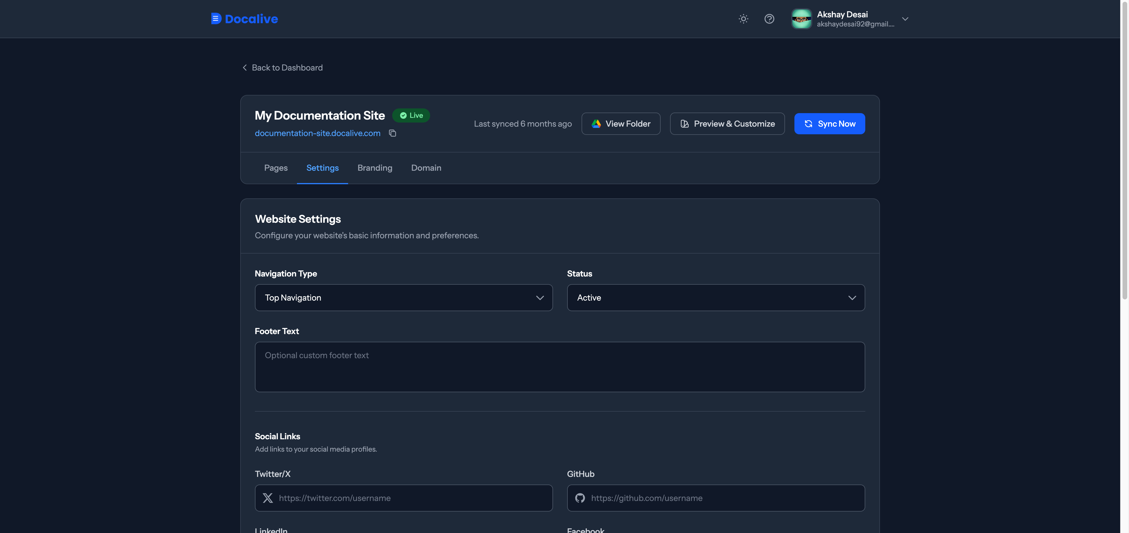 <b>Settings</b>, publishing decisions